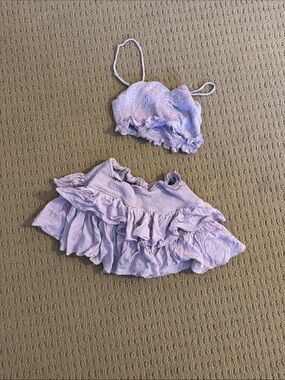 Lavender Ruffled Mini Skirt - Women's